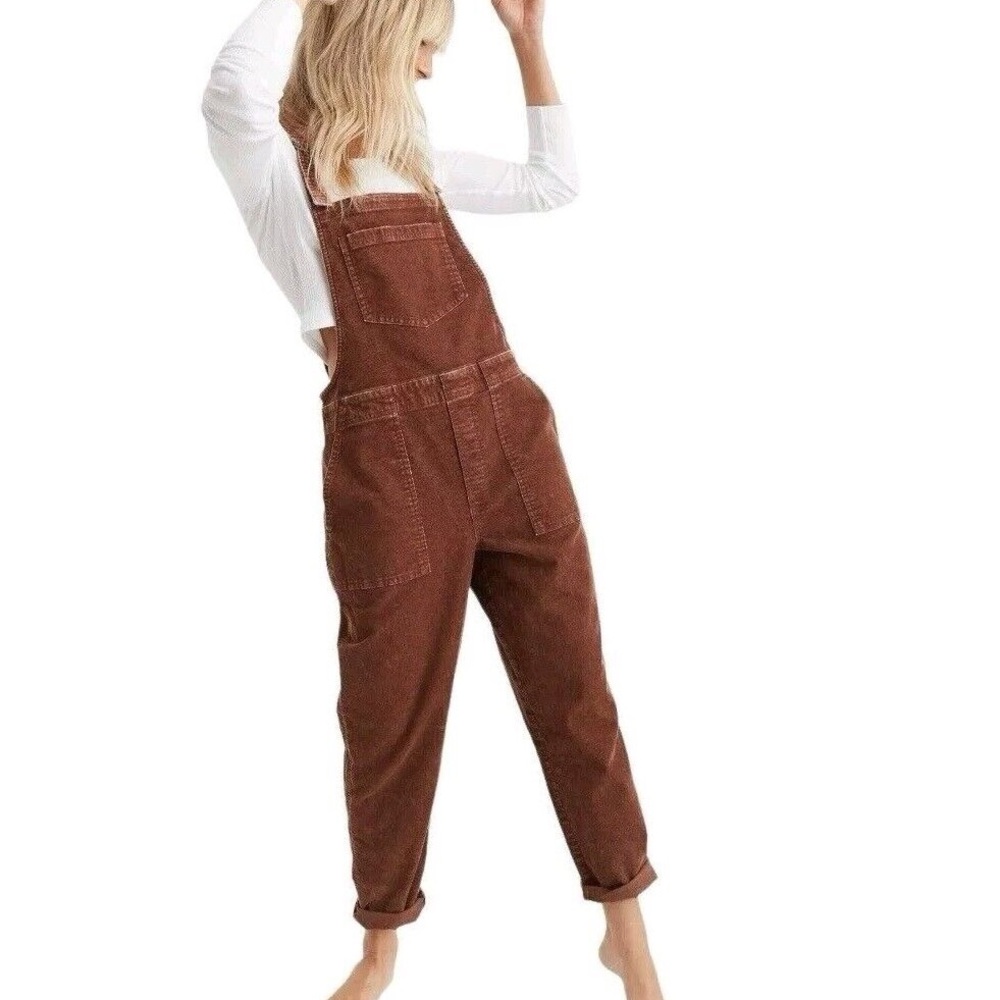 Aerie Brown Corduroy “Werk and Play” Overalls